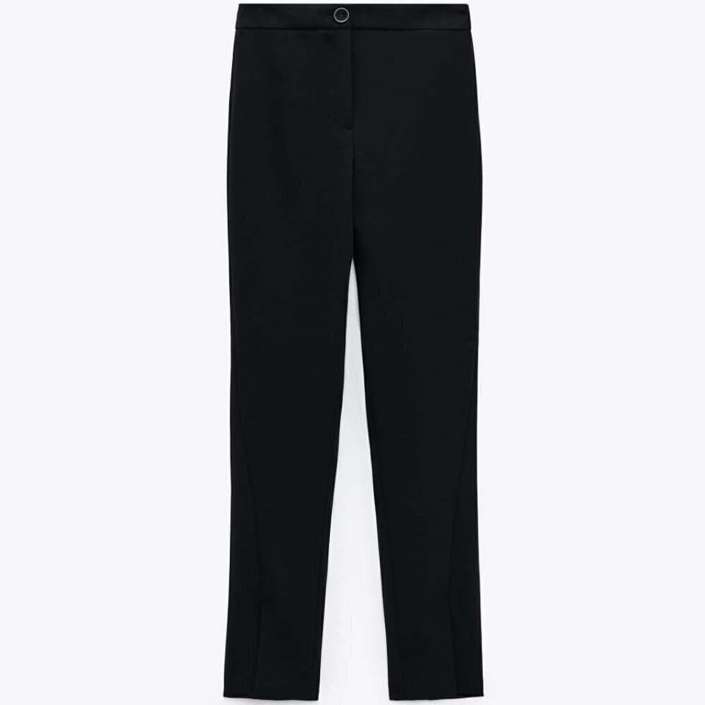 ZARA ZNWT BLACK HIGH WAIST SLIM PANT SIZE M 4043/260/800